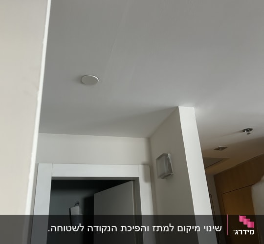 תקרה ודלת פתוחה בחדר פנימי